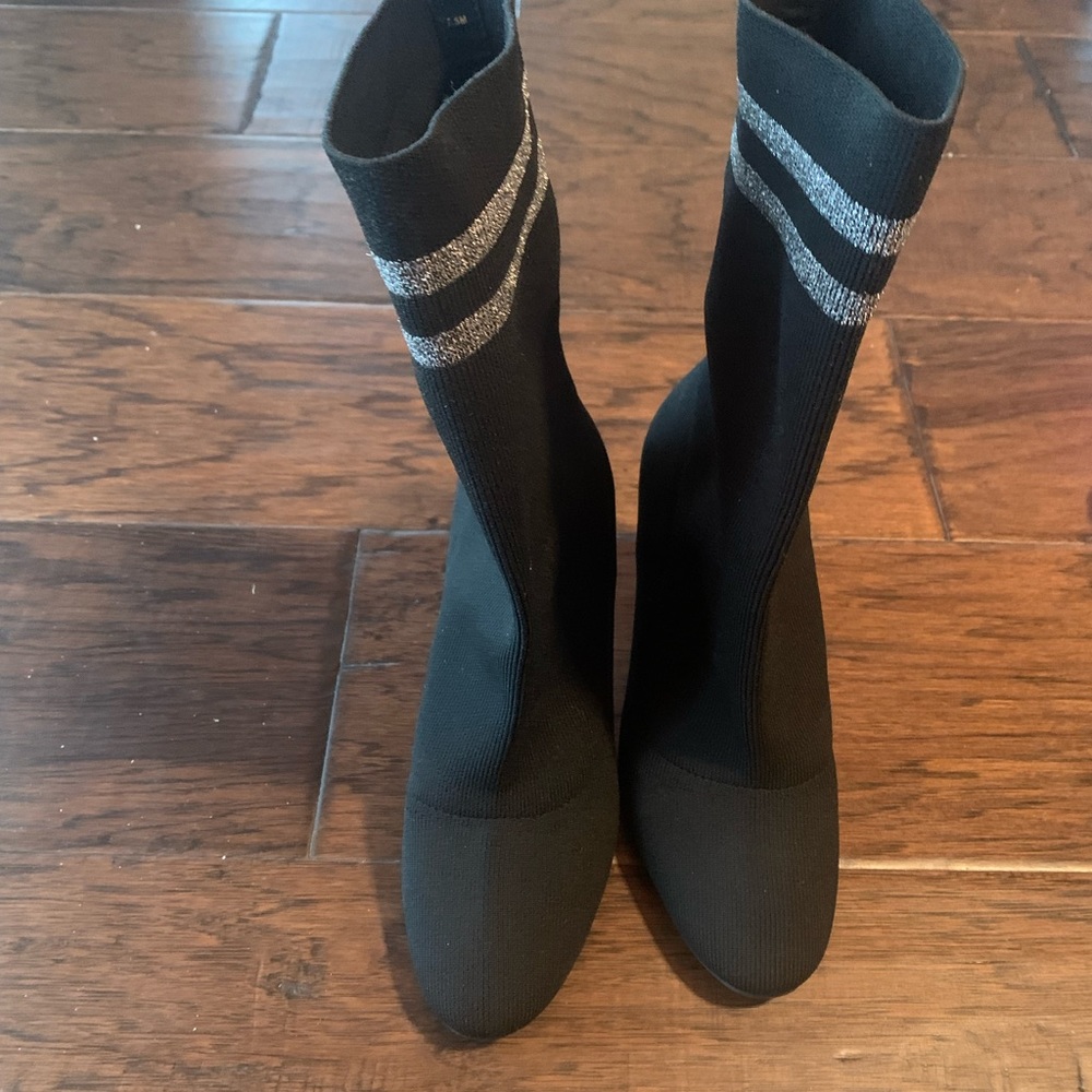 Like-New Knit/Sock Boots Stripes